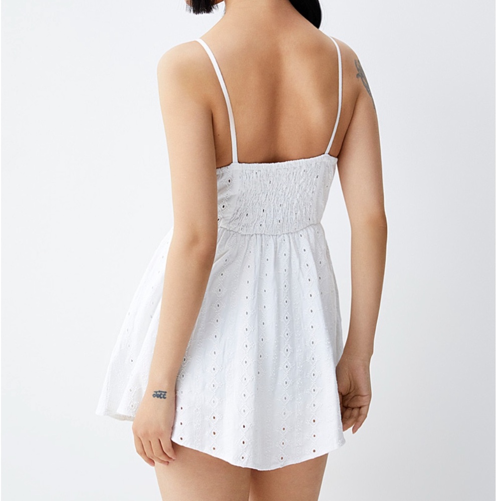 Boho white broderie anglaise bustier short dress romper NWT - Picture 2 of 11